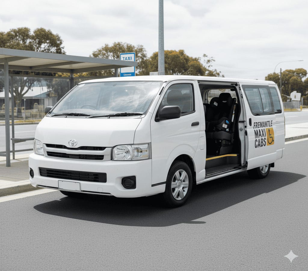 Maxi taxi with baby capsule support for passenger pickup